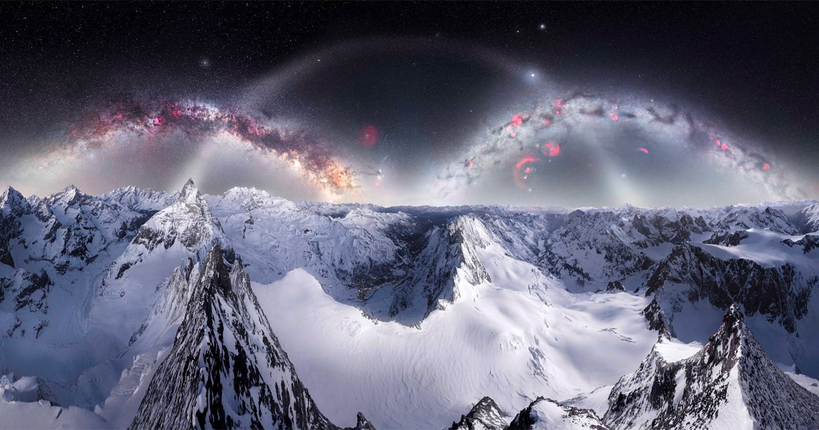 Photographer Spends Night on Freezing Mountain to Capture Rare Triple Galaxy Arch - PetaPixel
